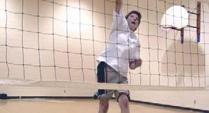 Spiking - ball is contacted with the heel of the open hitting hand - ball is contacted at the highest