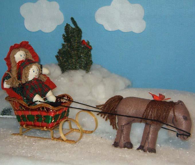 The children went home for lunch. After lunch they went out to try their new sleigh with its fine shiny runners.