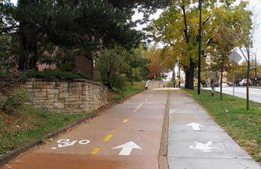 SIDEWALK example sidewalk A sidewalk B Would rather see bike lanes on street Safer option.