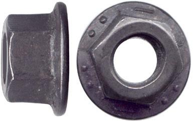 FA 4689 B $0.35 6-32 Lock Nut Serrated, Flange, Blk.