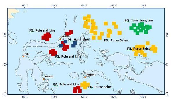 Indonesian tuna fishery focus on WCPO (Pacific and AW ) 600,000 500,000 400,000 300,000 200,000 100,000 Bigeye Yellowfin Skipjack 2014 all gears, oceanic tunas 494,000t (ITFACE/ AR 2015) 68 %