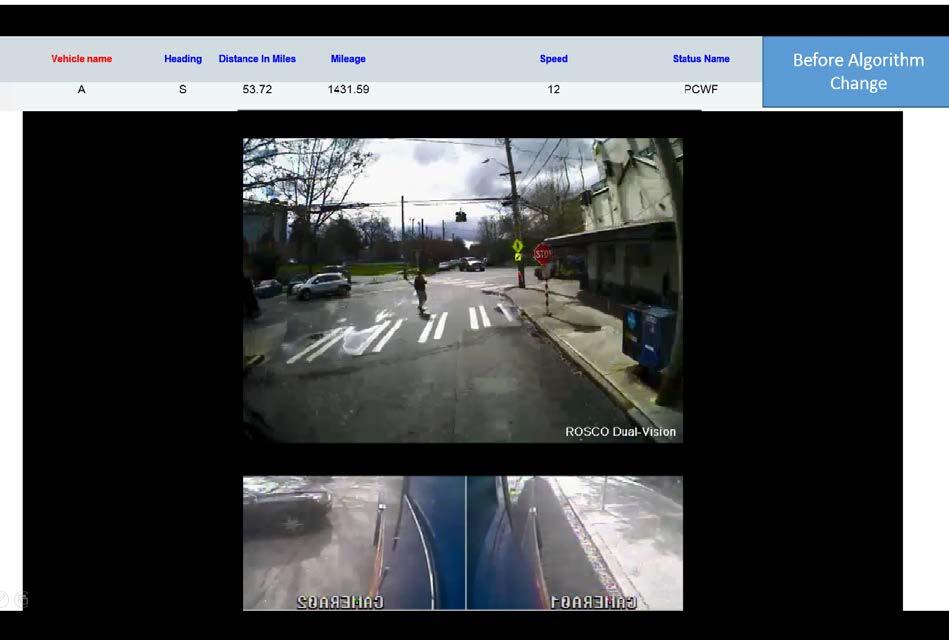 The second set of screen shots show the algorithm improvements as they were applied to cross walk approaches.