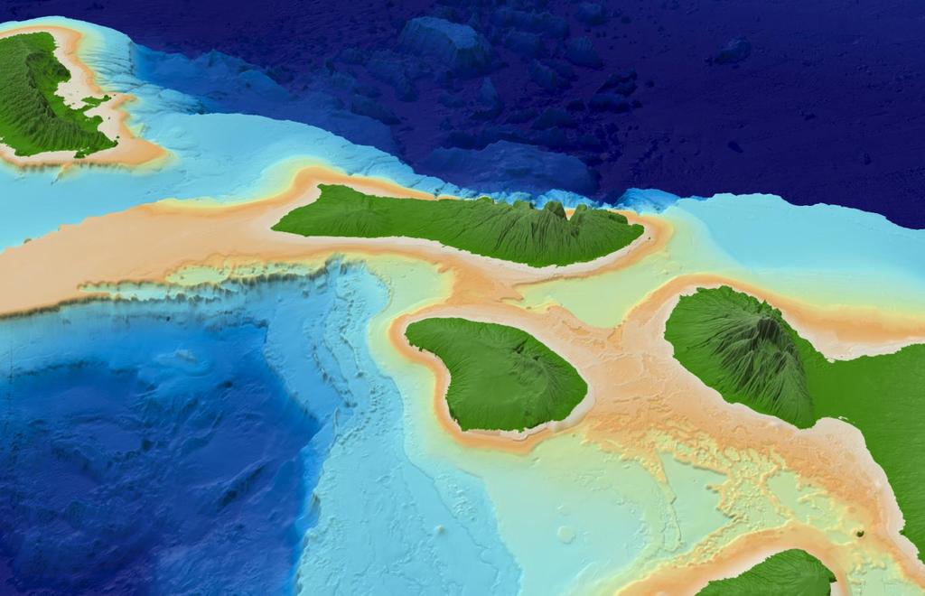 3D Bathymetry Near Kaumalapau Harbor 1000 ft (300m) 600 ft (180m) 200 ft (60m)