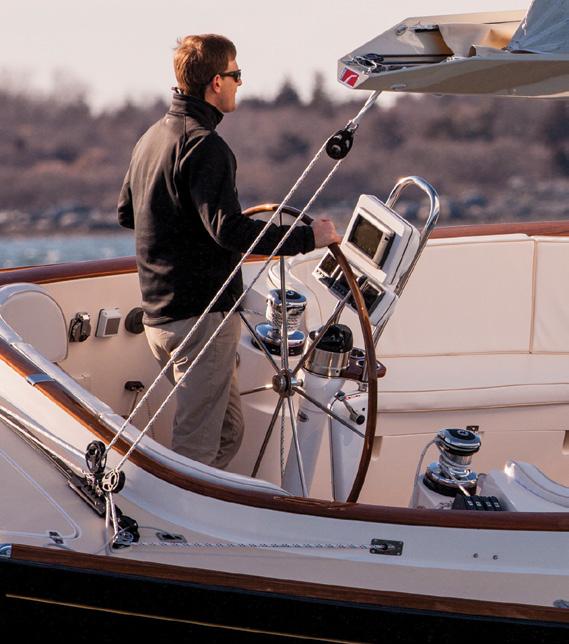 This is a big advantage in light wind conditions when the better breeze is higher up off the water. In heavier air, the full roach mainsail simplifies reefing.