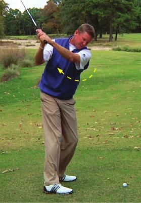 This position makes it difficult to come out from the backswing.