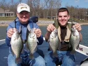 (Photo)Tony Hudson of Paducah and Clayton Key of Hickory with some slab crappie caught this week casting Kentucky Green Curly Tails Fishing Report Wow!