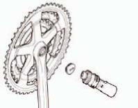 Bottom Bracket Lubrication and Adjustment Cotterless Cranks To adjust the free play in a three piece type bottom bracket, loosen the lockring on the left side by turning in counter-clockwise, then