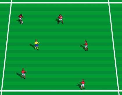 The player first in line passes the ball diagonally and follows their pass.