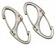 CARABINER CLIPS Simple, yet functional, these handy carabiners are a temporary attachment that will