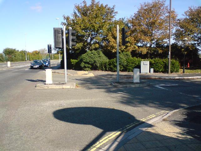 Cyclists must give way to pedestrians. Same issue. Eastern Road CP, Junction with Harvester Pub Car Park 50.815157, -1.
