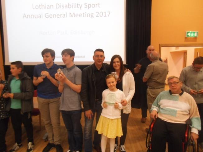 Also in June we won the Best sports club award at Lothian Disability Sport s