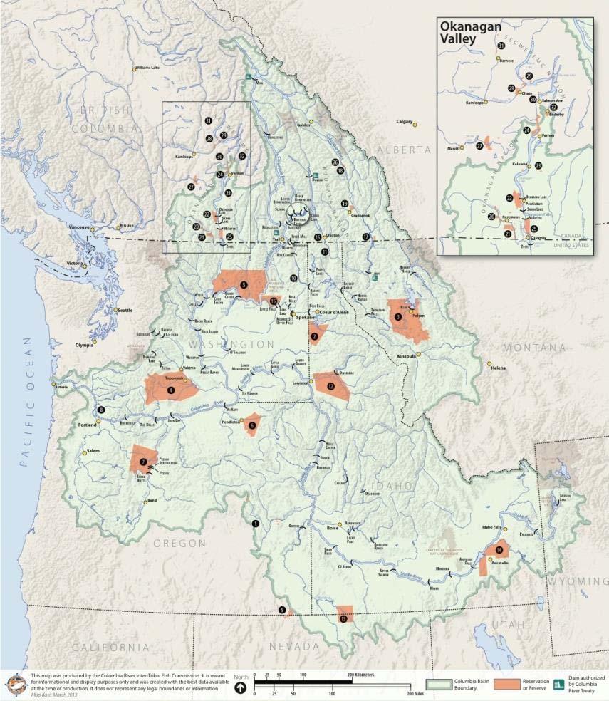 Columbia Basin Tribes 15 tribes with management authorities and responsibilities