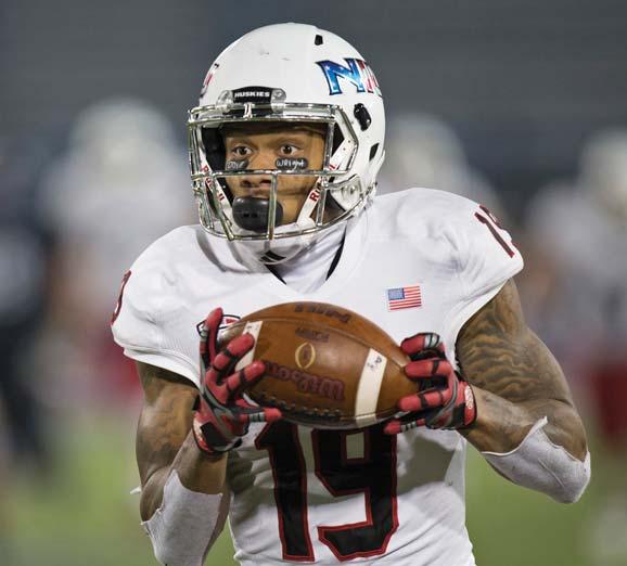 Finished with the most receiving yards in a single season by any NIU football player since 2000, when Huskie legend Justin McCareins totalled 1,168 yards receiving.