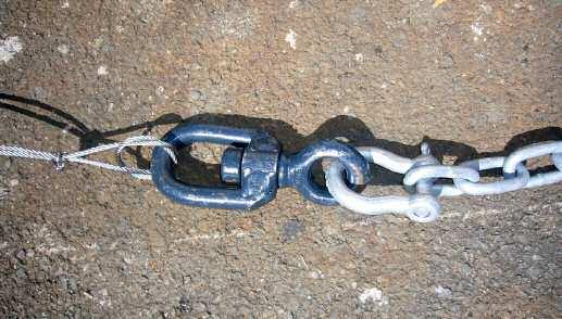 properties. Anchor system The anchor system consisted of 30 m x 12 mm galvanized chain and a grapnel anchor weighing 67 kg (58 kg in seawater).