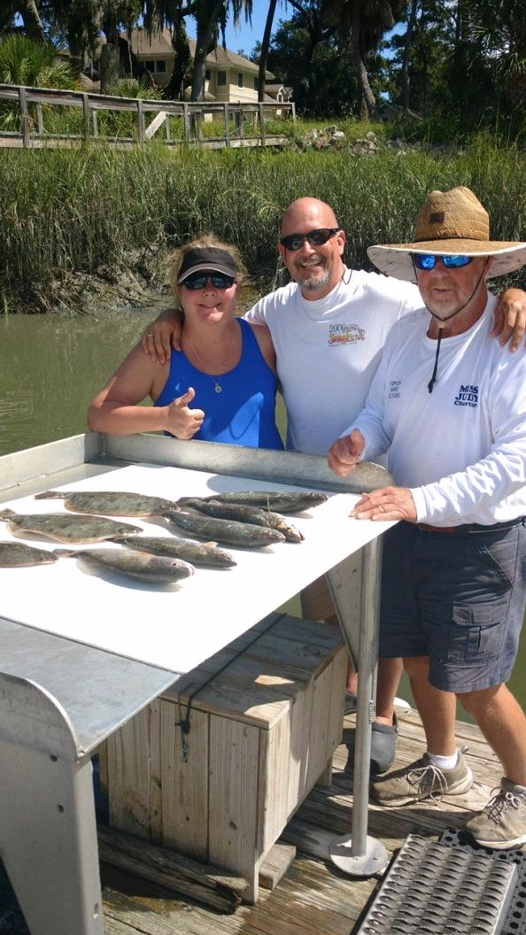 A Happy Anniversary fishing trip! Captain Tommy Williams of Miss Judy Charters took Jim and Vikki Richmond Hill, Georgia inshore fishing.