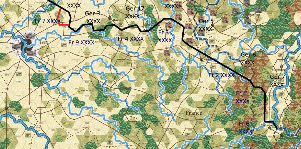 penetrate this vital zone. Instead they contented themselves to occupying Villers-Cotterêts and Longpont (5-3.1115) and just beyond these places they found well dug in German forces in great numbers.