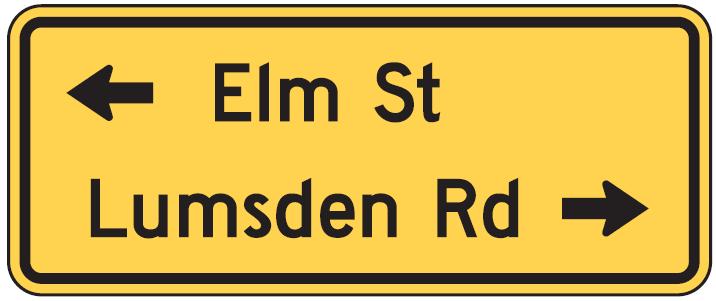 Order of names and use of arrows when two street