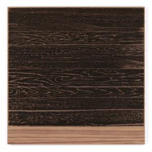 Analia Saban Wooden Floor on Wood (Horizontal), 2017 Photoetching on wood 26 ¾ x 26 ¾ x ¾