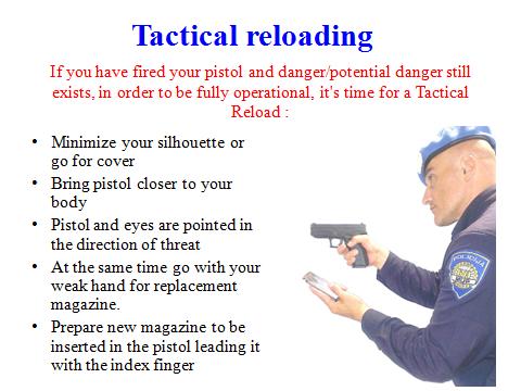 14 3. Tactical reloading Slide 16 Instructors note: Slide 16 is animated to show the movement to the students.