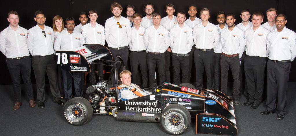 WHO ARE UH RACING? UH RACING ARE A GROUP OF AROUND 25 FINAL YEAR BACHELORS AND MASTERS STUDENTS FROM THE UNIVERSITY OF HERTFORDSHIRE IN THE UNITED KINGDOM.