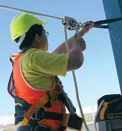 Rope Temporary Life Line A temporary horizontal rope lifeline provides the operator the benefit of