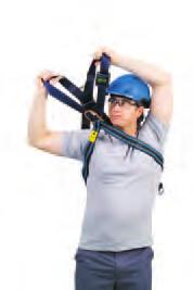 4 Slip harness over the head (like a jumper) Locate