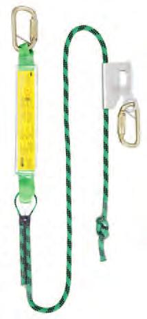 0 2M - 19MM HOOKS AT EACH END Miller Adjustable Kernmantle Rope Lanyard with Energy Absorber The Adjustable Kernmantle Rope lanyard offers workers the flexibility to easily adjust the length of their