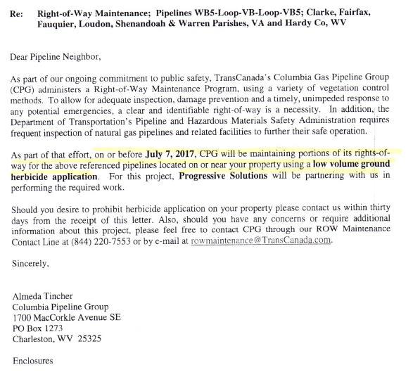 IN THE KNOW The Hiddenbrook residents whose property abuts the pipeline have received the following notification from Columbia s Gas Pipeline Group.
