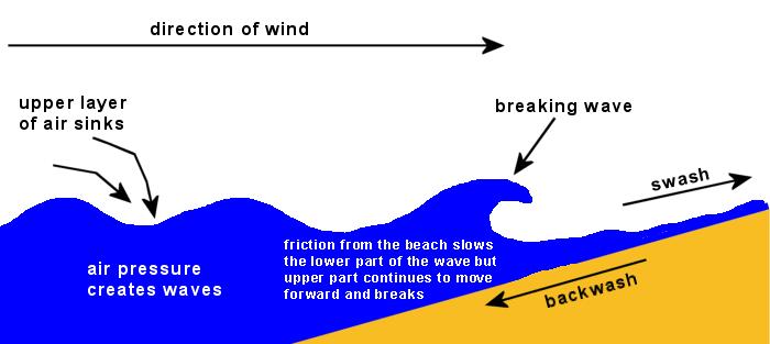 Question 7 Coasts Waves- how are they formed and how do they affect the coast? Waves are caused by friction between the wind and water causing the water to swell.