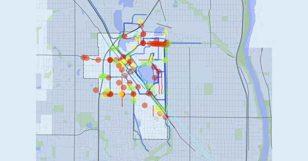 Community Engagement 2.3.2 - Aggregate of All Mapping Results - Walking and Biking Destinations, Barriers, and Routes N 45th Ave Bottineau Blvd U.S.