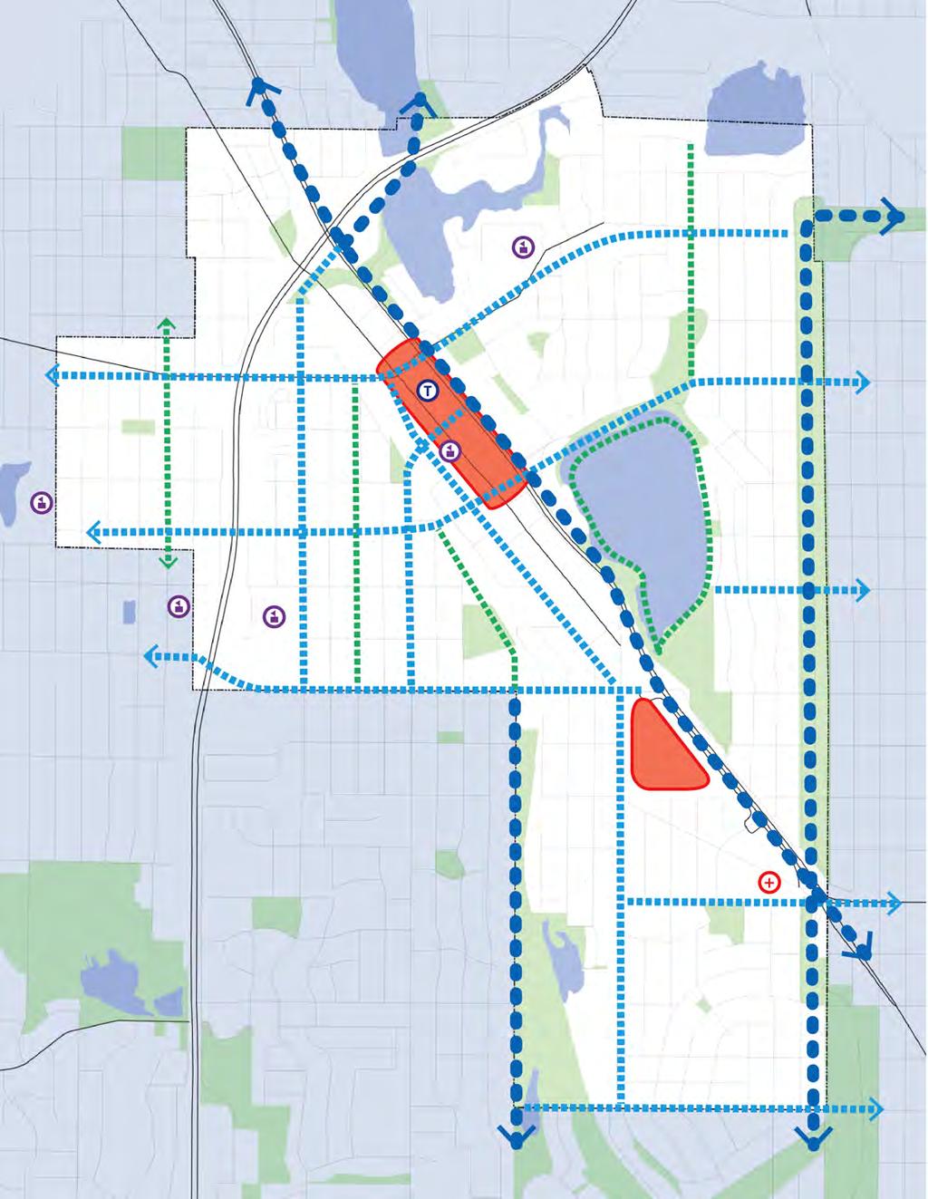 3.4.2 - Conceptual Pedestrian and Bicycle Connectivity Existing Conditions Network Connectivity Regional Routes Primary Routes