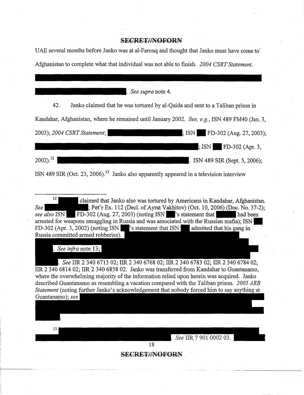 Case 1:05-cv-01310-UNA Document 117-2 Filed 12/05/2008 Page 21 of 24 SECRETI/NOFOR.