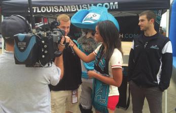 Ambush players and mascot Bushwhacker participate in as many events in the