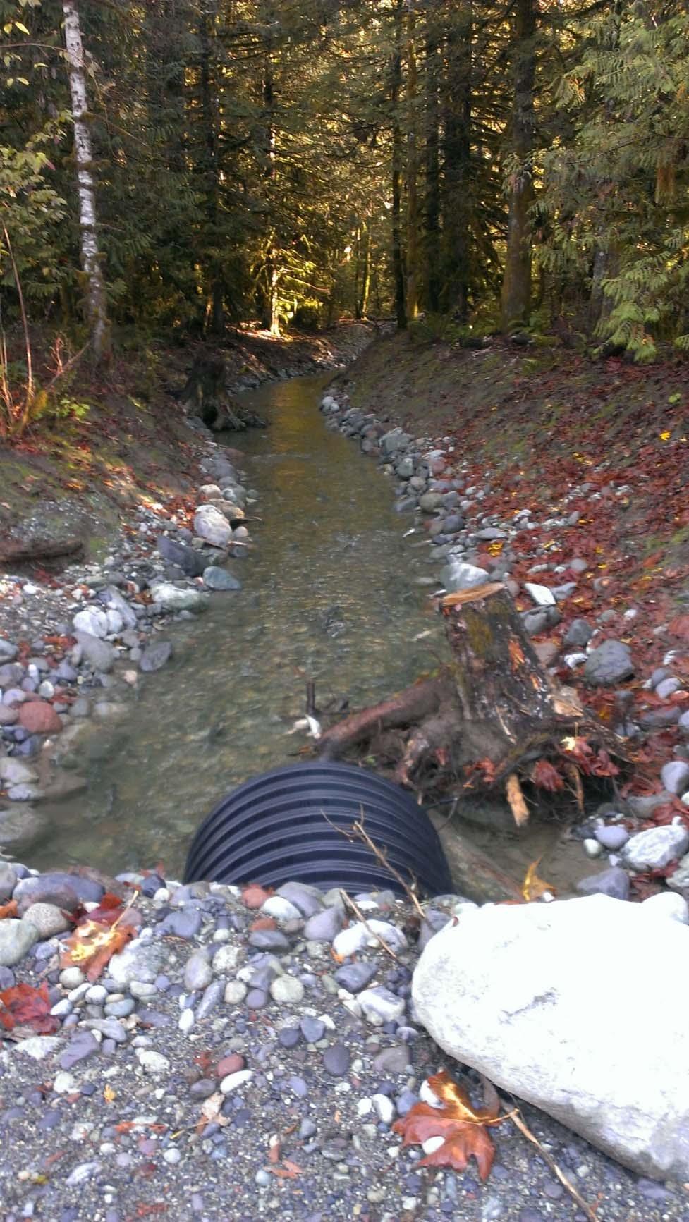 Newly installed PVC Culvert at northern end of