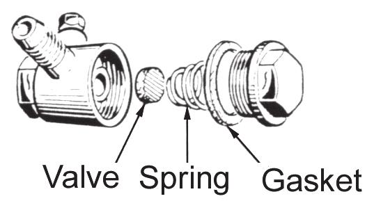Examine the non-return valve, and replace the gasket and valve if necessary.
