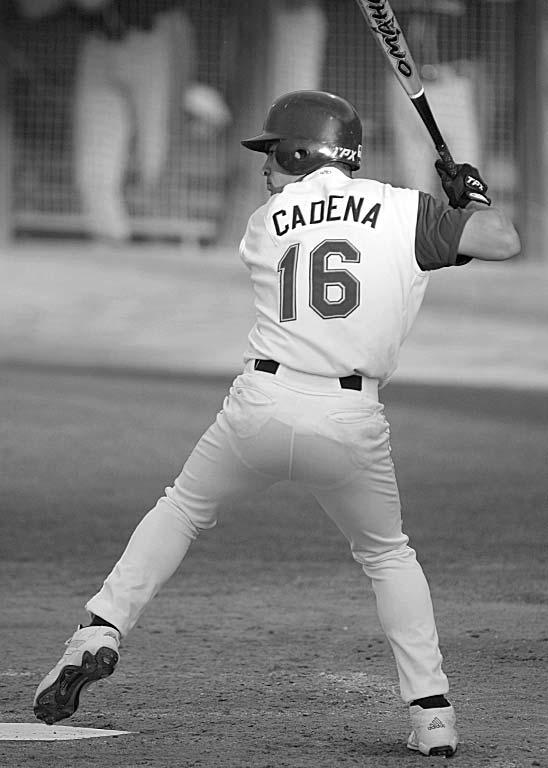 OUTFIELDER/INFIELDER NICK CADENA #16 6-1 200 RS-So. 1V Bats: Right Throws: Right Glendale, Ariz. (Apollo) Has tremendous power at the plate.