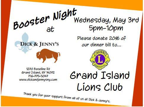PAGE 4 The Grand Island Lion May 2017 Print this page and bring this coupon to Dick and Jenny s I'd like to thank