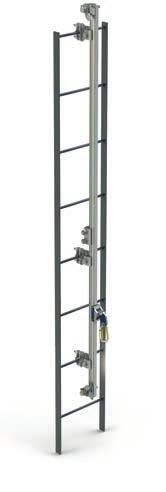 M DBI-SALA Rigid Rail Ladder Safety Systems The Rigid Rail System consists of top and bottom entry/exit gates, rail joints and multiple mounting bracket options designed to mount the rigid aluminum