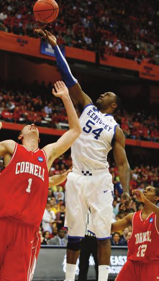 John Wall, DeMarcus Cousins and Patrick Patterson stopped Cornell s captivating NCAA tournament run, giving the top-seeded Wildcats a 62-45 win in the East Regional semifinals.