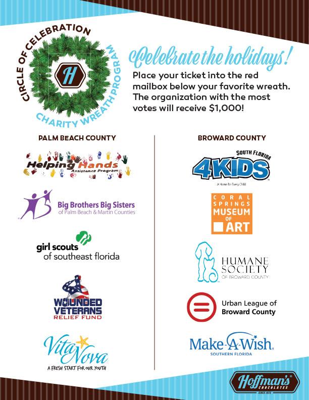 Winter Wonderland Circle of Celebration Wreath Sponsorship Benefits: Official sponsor of Hoffman s Chocolates Circle of Celebration Wreath program.