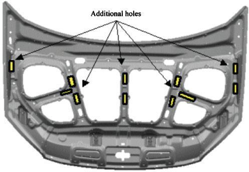 It is very important to select the most helpful thicknesses of the bonnet skin and bonnet reinforcement for each bonnet structure.