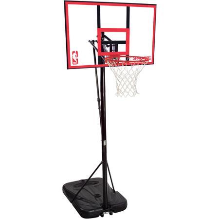 glass backboard, Pro Image breakaway basketball rim, allweather white net 50+ Gallon capacity dual capacity base fills with water or sand for stability Spalding 72351 Portable Basketball System with