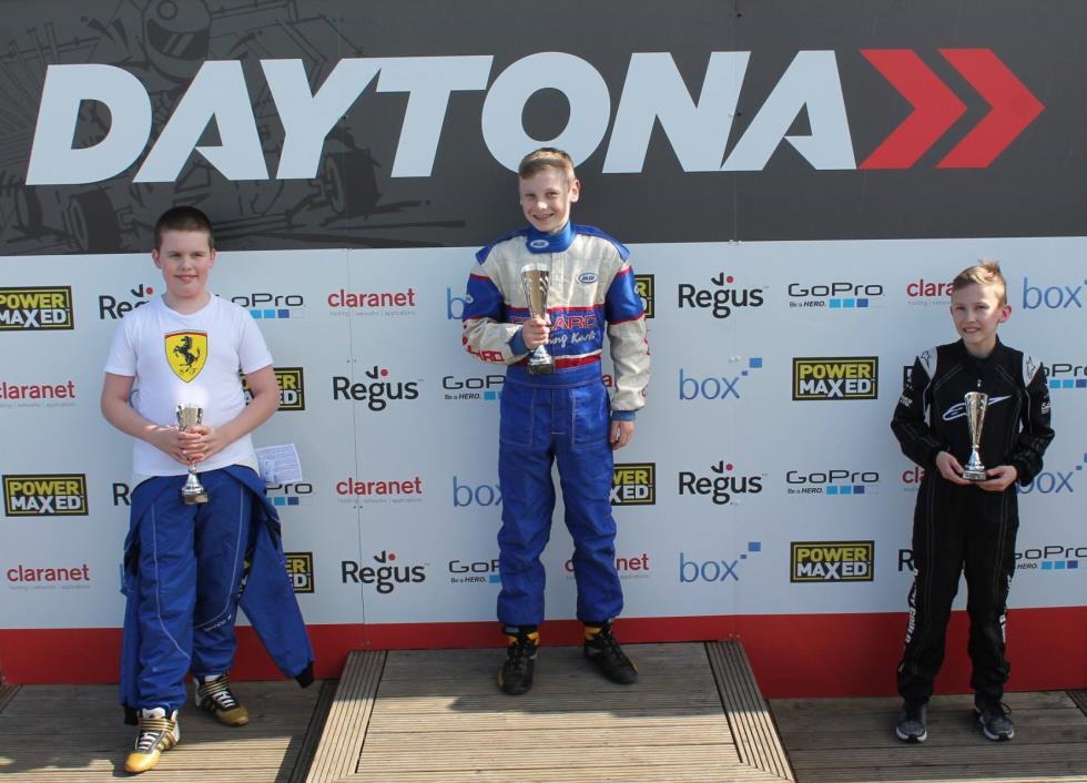 Junior InKart Round 4 2 nd April 2017 By Peter Lamb Manton wins after epic 3-way battle The Juniors Championship looks like it could go to any of a handful of drivers.