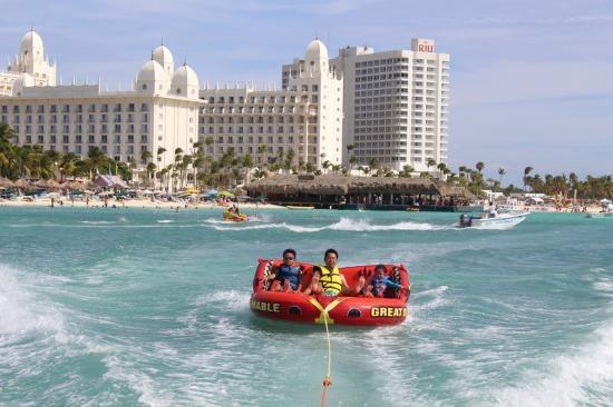 Tube Ride One of the most popular and exciting water sports activities with a duration of 20 minutes. Bounce on the waves behind a speedboat and get thrilled by the action!