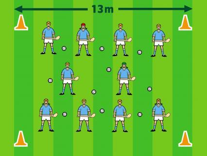 transfers it to the other grid Each player in turn transfers the balls in the opposite direction The team who completes the drill in the quickest time wins STEP Variation Task - Use two grids and