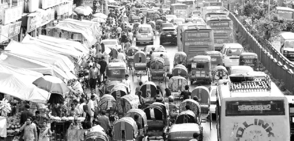 STATE OF CITIES 2016: Traffic Congestion in Dhaka City- Governance Perspectives Poverty is a dominant feature in Dhaka and this has forced people to seek employment in jobs of all possible categories.