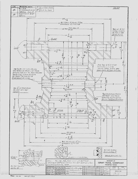 9 diameter Fig. 6.2 Engineering Drawing of the casing spool for 5 1/2 casing in LSU#1 well (Provided by ABB Vetco Gray Inc.