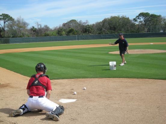 It takes a while, but the catcher starts to figure out what to look for to get a good read and focuses more and more. This drill helps with quickness and agility because of the limited reaction time.