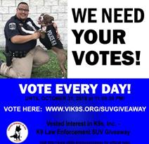 Officer Dave Contreras encourages the community to vote daily through October 31.