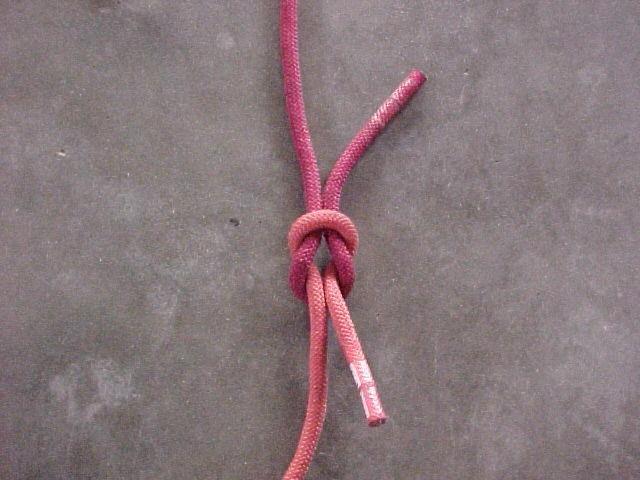 Slip knot- An easily untied knot used to